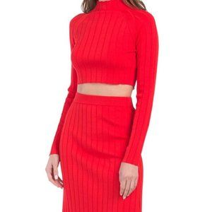 House of Harlow 1960 x Revolve NWT Women's Red Ribbed Bodycon Top, Size Medium